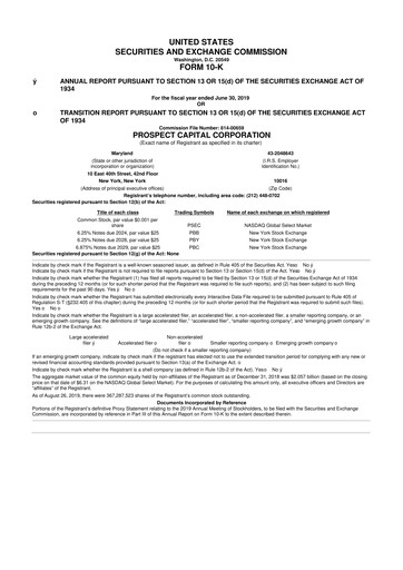 Miniature Prospect Capital 10-K Rapport annuel 