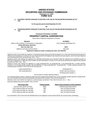 Thumbnail Prospect Capital 10-Q Quarterly Report FY 