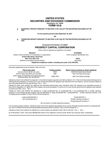 Thumbnail Prospect Capital 10-Q Quarterly Report FY 