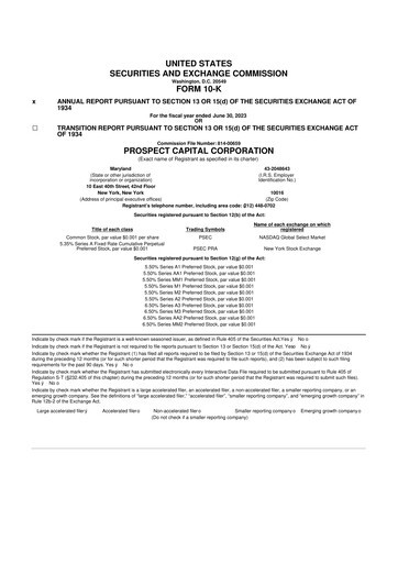 Miniature Prospect Capital 10-K Rapport annuel 2023