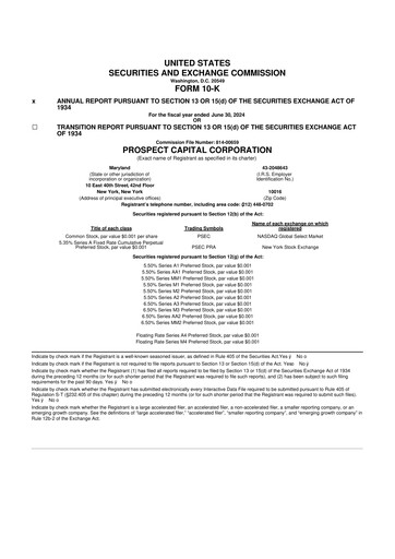 Miniature Prospect Capital 10-K Rapport annuel 2024