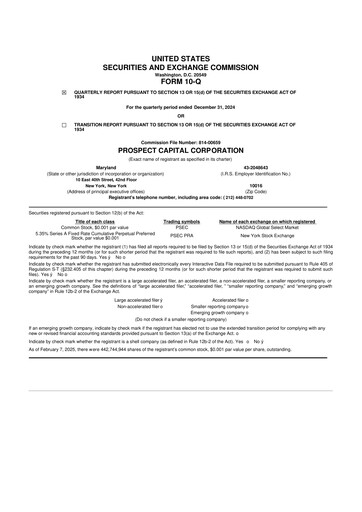 Thumbnail Prospect Capital 10-Q Quarterly Report FY2025 