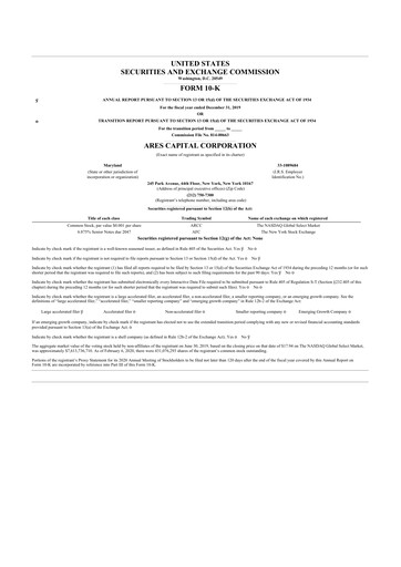 Thumbnail Ares Capital
 10-K Annual Report 