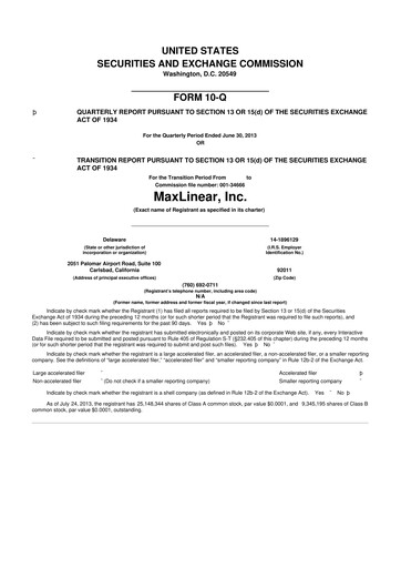 Thumbnail MaxLinear 10-Q Quarterly Report FY2013 