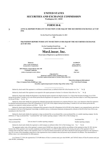 Thumbnail MaxLinear 10-K Annual Report 2013