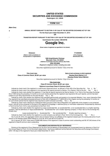 Thumbnail Alphabet (Google) 10-K Annual Report 2013