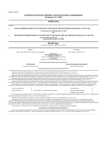 Thumbnail Five9 10-K Annual Report 2018