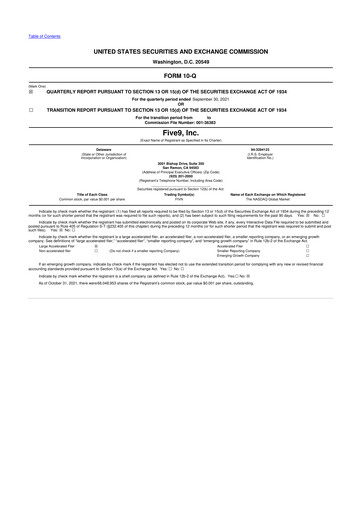 Miniature Five9 10-Q Rapport trimestriel 2021 