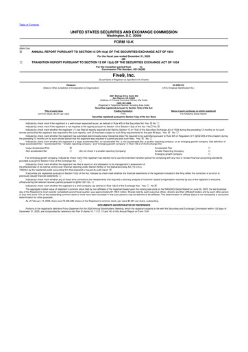 Miniature Five9 10-K Rapport annuel 2025