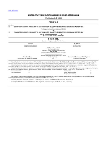Miniature Five9 10-Q Rapport trimestriel 2026 