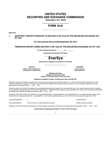 Thumbnail EnerSys 10-Q Quarterly Report FY 