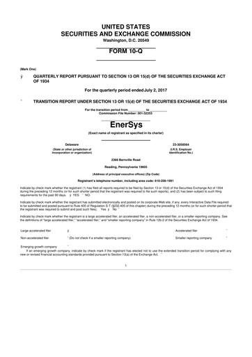 Thumbnail EnerSys 10-Q Quarterly Report FY 