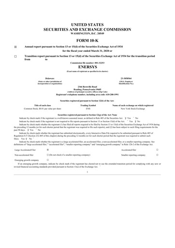 Thumbnail EnerSys 10-K Annual Report 2020