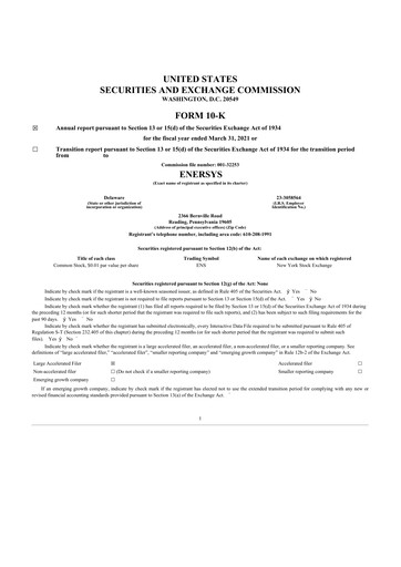 Thumbnail EnerSys 10-K Annual Report 2021