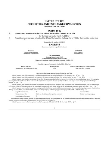 Thumbnail EnerSys 10-K Annual Report 2022