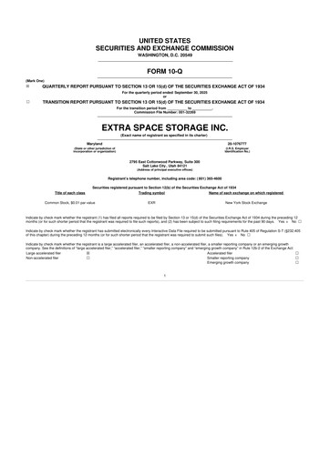 Vorschaubild Extra Space Storage
 10-Q Quartalsbericht 2025 