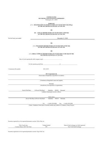 Thumbnail SFL Corp
 20-F Annual Report 2020