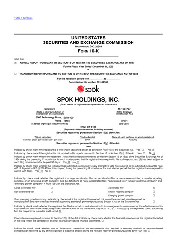 Thumbnail Spok Holdings
 10-K Annual Report 