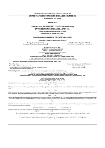 Thumbnail Companhia Paranaense de Energia (COPEL) 20-F Annual Report 