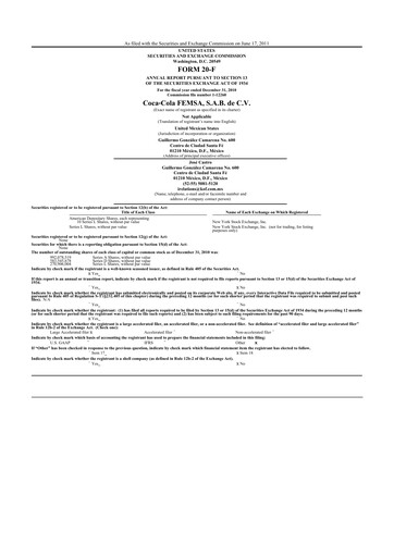 Thumbnail Coca-Cola FEMSA 20-F Annual Report 