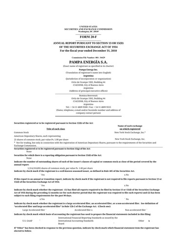 Thumbnail Pampa Energía
 20-F Annual Report 