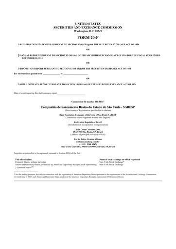 Thumbnail Sabesp 20-F Annual Report 