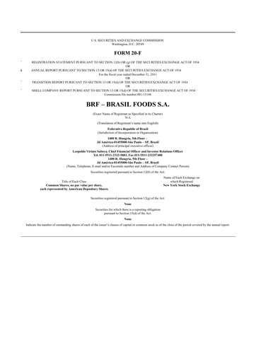 Thumbnail BRF 20-F Annual Report 