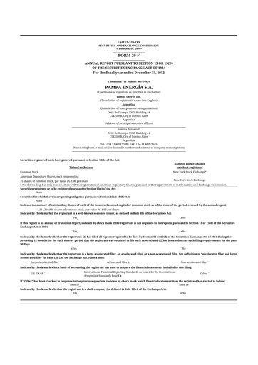 Thumbnail Pampa Energía
 20-F Annual Report 