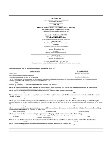 Thumbnail Pampa Energía
 20-F Annual Report 