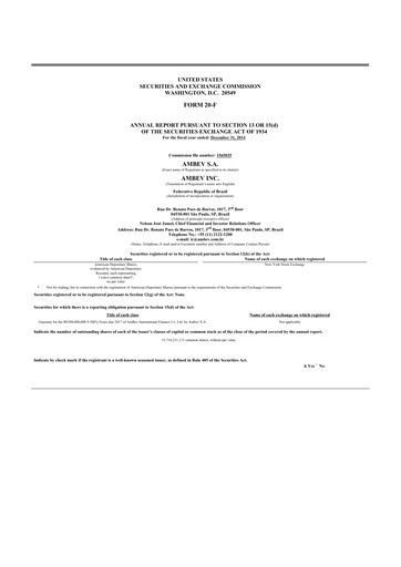 Thumbnail Ambev 20-F Annual Report 