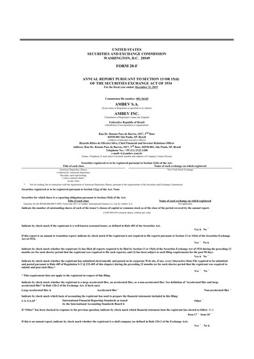 Thumbnail Ambev 20-F Annual Report 