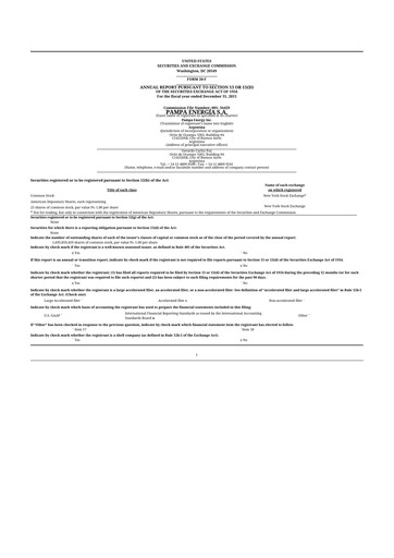 Thumbnail Pampa Energía
 20-F Annual Report 