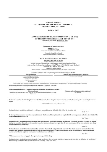 Thumbnail Ambev 20-F Annual Report 