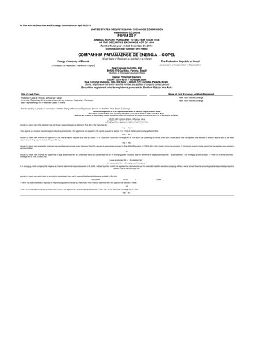 Thumbnail Companhia Paranaense de Energia (COPEL) 20-F Annual Report 2018