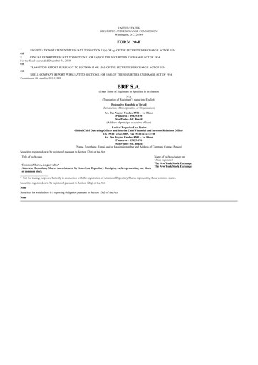 Thumbnail BRF 20-F Annual Report 2018