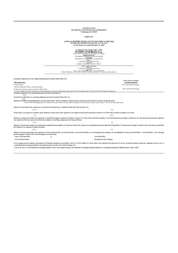 Thumbnail Pampa Energía
 20-F Annual Report 2018