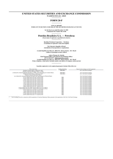 Thumbnail Petrobras 20-F Annual Report 2020