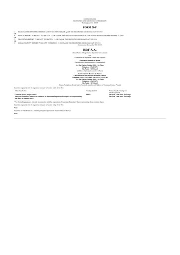 Thumbnail BRF 20-F Annual Report 2020