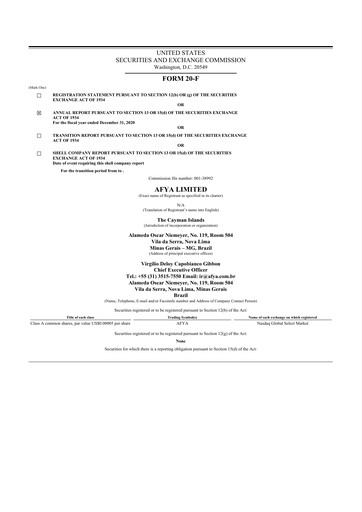 Thumbnail Afya
 20-F Annual Report 2020