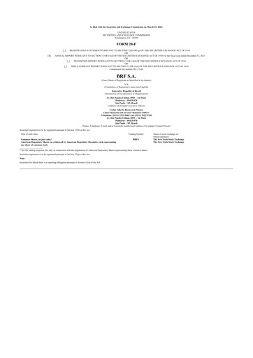 Thumbnail BRF 20-F Annual Report 2021
