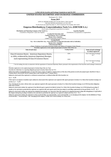 Vorschaubild edenor 20-F Jahresbericht 2022