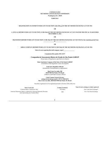 Thumbnail Sabesp 20-F Annual Report 2022