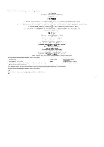 Thumbnail BRF 20-F Annual Report 2022