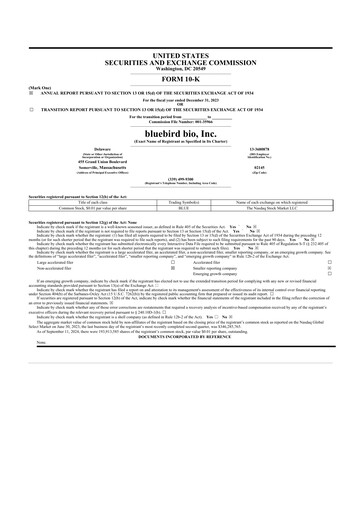 Thumbnail bluebird bio
 10-K Annual Report 2023
