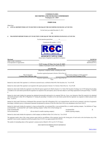 Thumbnail ACRES Commercial Realty 10-K Annual Report 2011