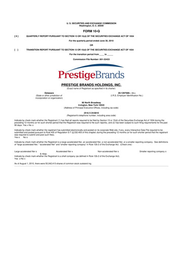 Thumbnail Prestige Consumer Healthcare 10-Q Quarterly Report FY 