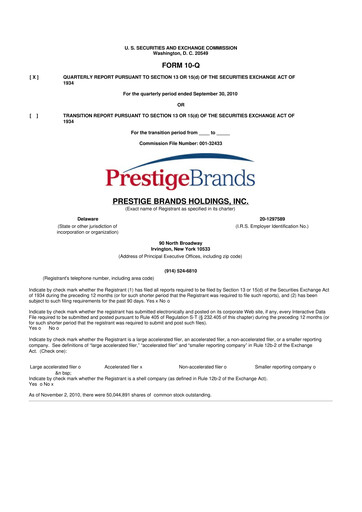 Thumbnail Prestige Consumer Healthcare 10-Q Quarterly Report FY 