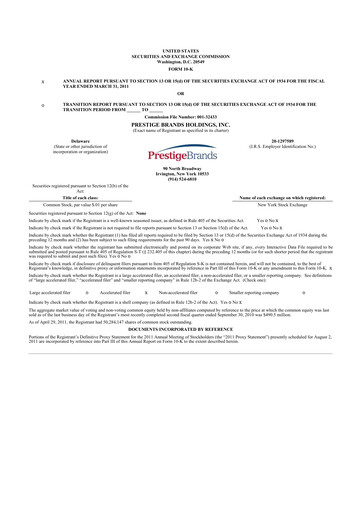 Thumbnail Prestige Consumer Healthcare 10-K Annual Report 