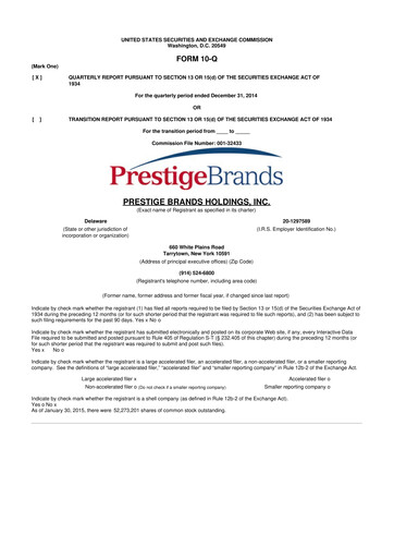 Thumbnail Prestige Consumer Healthcare 10-Q Quarterly Report FY2015 