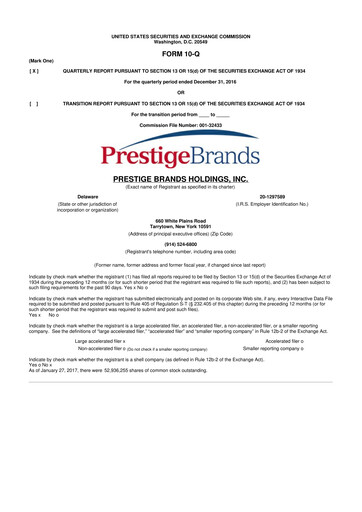 Thumbnail Prestige Consumer Healthcare 10-Q Quarterly Report FY2017 
